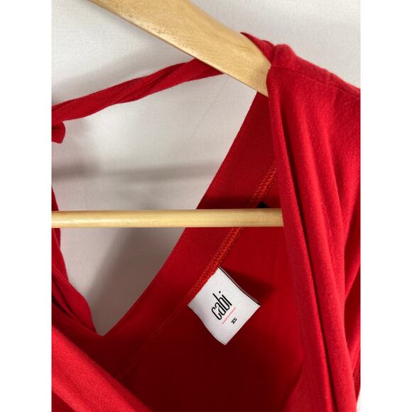 CAbi #3051 Red Top Tunic Tie at Back Neck Size XS - Picture 3 of 4